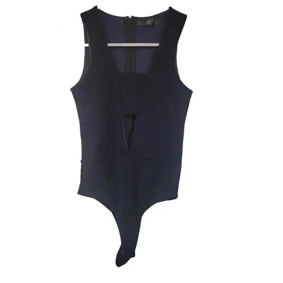 Missguided Women's Navy Poly/Spandex Cut Out Bodysuit - Picture 1 of 11